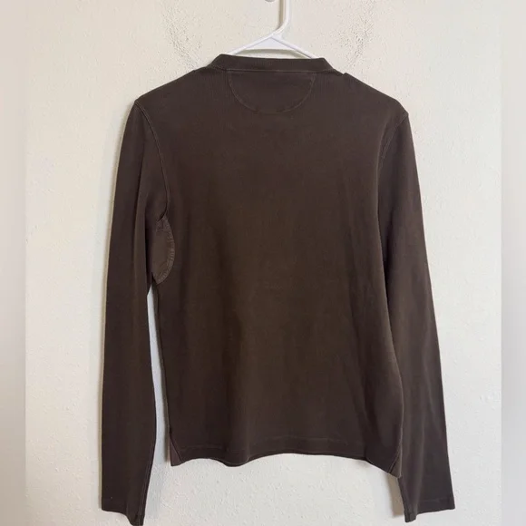 Gucci ribbed brown long sleeve Henley tee shirt - Picture 4 of 5